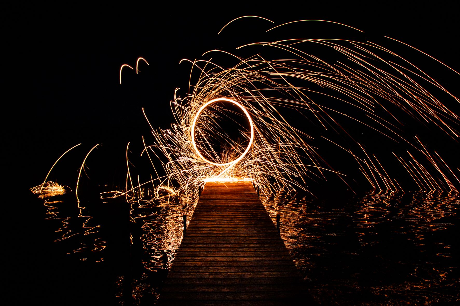 Long exposure of a bottle rocket